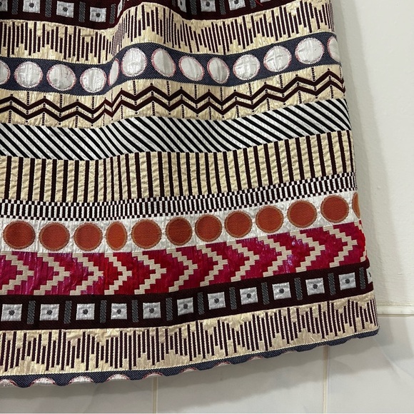 Anthropologie Nomad Morgan Carper 8 Multicolor Geometric Boho Chic Mini Skirt - Picture 5 of 12